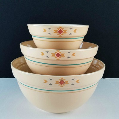 SET OF 3 TERRACOTTA PEACH MIXING BOWLS