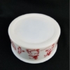 Vintage Hazel Atlas Red Dutch Ice Skaters Lidded Bowl 5 ¾” - Image 4