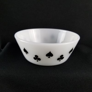 fire king clubs and spade cereal bowl