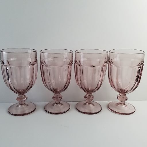 Vintage Libbey Pink Wine Glasses- Set of 4